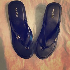 Black Wedge Sandal platform flip flops